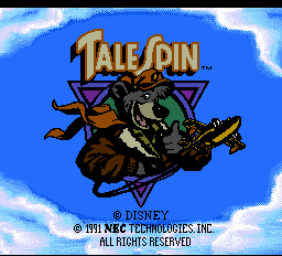 TaleSpin title screen for TurboGrafx-16